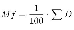 Mf = \frac{1}{100}\cdot \sum D