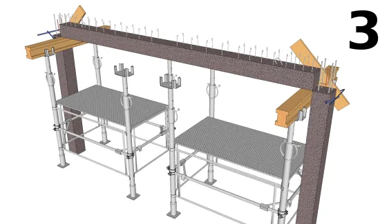 Mis en place des garde-corps et pose de la poutre