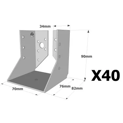 Sabots à ailes intérieures, gamme SAI CLASSIQUE (épaisseur 2mm) - Réf. SAI250/70/2_40