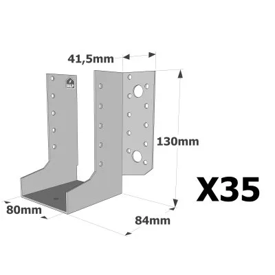 Sabots à ailes extérieures, gamme SAE CLASSIQUE (épaisseur 2mm, profondeur 84mm) - Réf. SAEL340/80/2_35