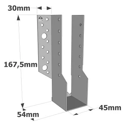 Sabots à ailes extérieures, gamme SBE ECONOMIQUE (épaisseur 1,5mm, profondeur 55mm) - Réf. SBE45/168