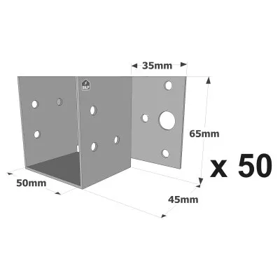 Sabots à ailes extérieures, gamme MF, pour Mini fixe panne - Réf. MF180/50/1.5_50