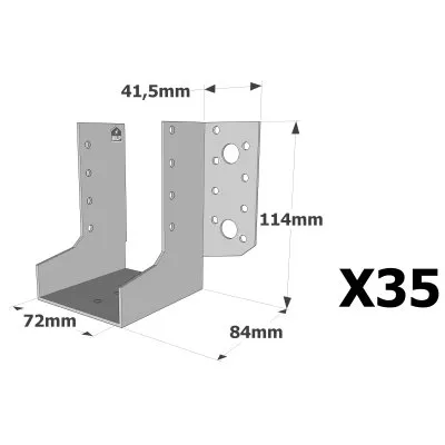 Sabots à ailes extérieures, gamme SAE CLASSIQUE (épaisseur 2mm, profondeur 84mm) - Réf. SAEL300/72/2_35