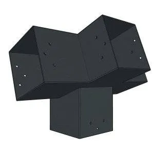 Connecteur SUNDIY pente 20° Anthracite RAL 7016 - 120mm à 4 directions - Forme T1