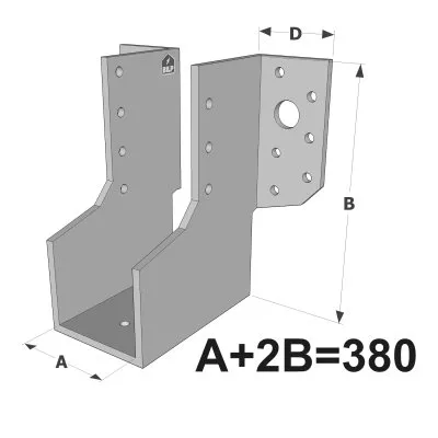 Grands sabots à ailes extérieures, gamme GLE ECONOMIQUE (développé 380mm, épaisseur 4mm, profondeur 90mm) - Réf. GLE380/4X