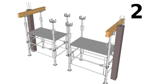 Pose des étaiements
