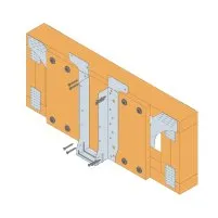 Fixation par les brides supérieures sur une poutre métallique ajourée avec renfort bois