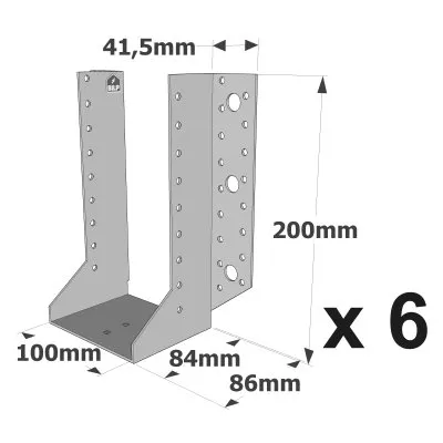 Sabots à ailes extérieures, gamme SAE CLASSIQUE (épaisseur 2mm, profondeur 84mm) - Réf. SAE500/100/2_6