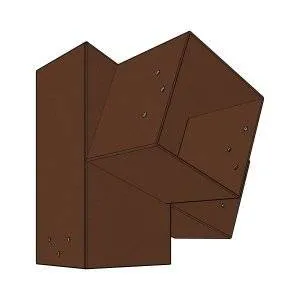 Connecteur SUNDIY pente 20° Corten RAL 8011 - 120mm à 3 directions - Forme L3