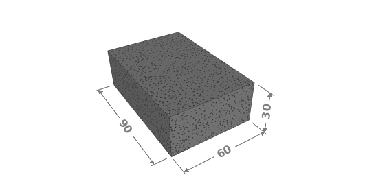 Massif de béton de 30 x 60 x 90 cm 