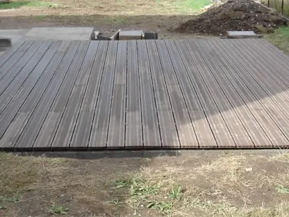 Terrasse en bois sur plots en béton