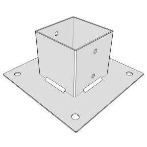 Support de poteau SUNDIY BLANC - Largeur intérieur : 90 mm