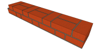 Exemple de mur en brique rouge pleine de 220 mm monté à l’anglaise