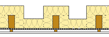 Cas des planchers non circulables (Isolation en rouleaux ou panneaux entre solives) 