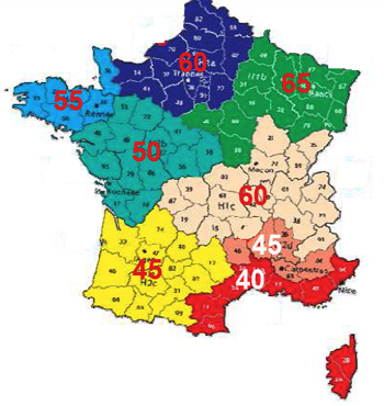 Zonage selon la réglementation thermique