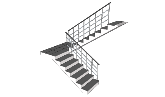Le résultat de l’escalier à deux volées parallèles